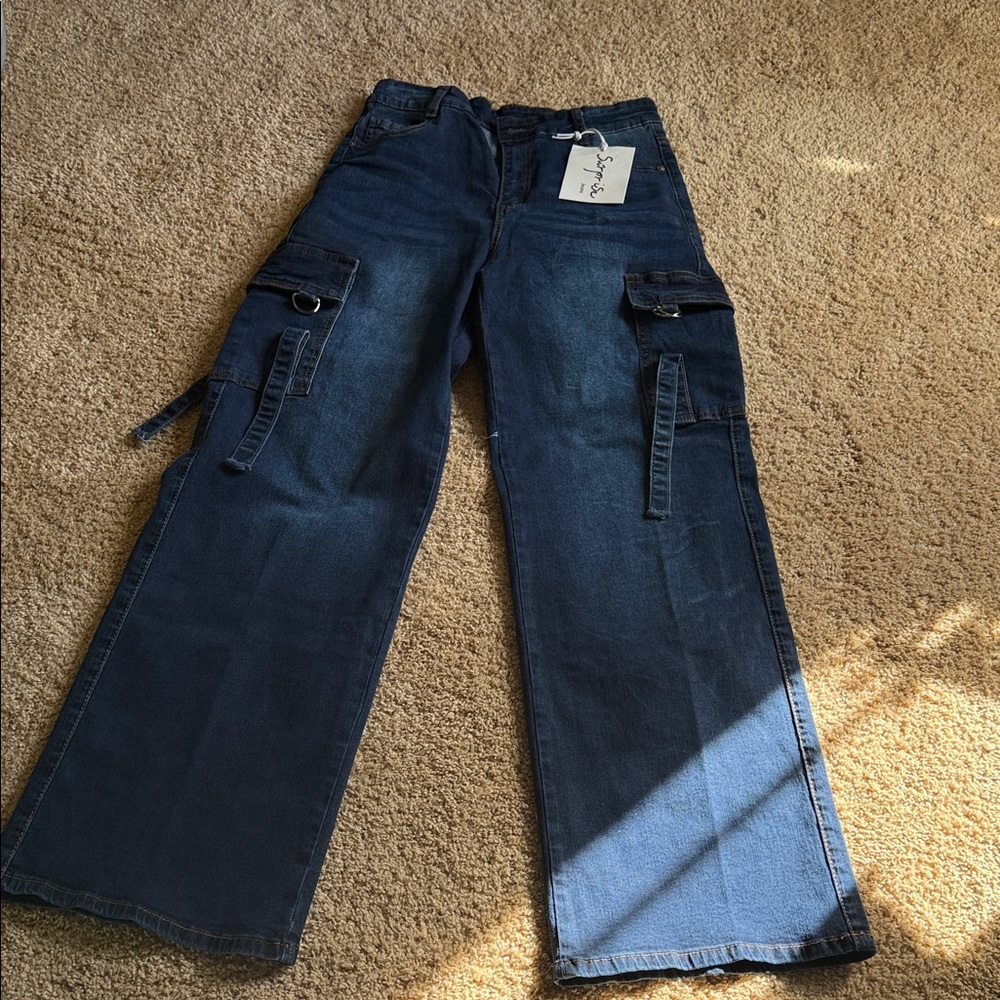 Dark Blue Cargo Jeans